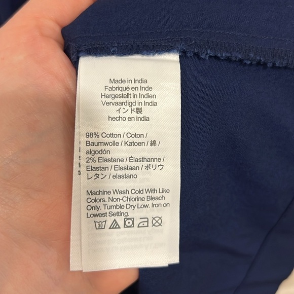 J. Crew Factory Button-front Belted Midi Dress Navy Blue Size 10 - Picture 7 of 7